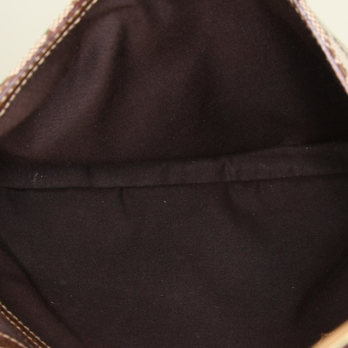 Bolso de mano Gucci  Jackie en lona Monogram beige y cuero marrón - Detail D3