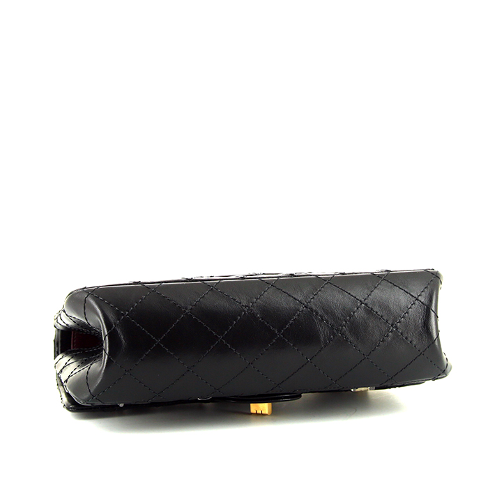 Borsa Chanel 2.55 in pelle trapuntata nera decorazioni in metallo dorato - Detail D5