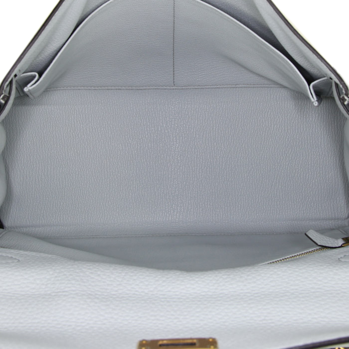 Borsa Hermes Kelly 32 cm in pelle togo blu Brume - Detail D3