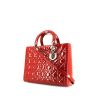 Dior Lady Dior large model handbag in red patent leather - 00pp thumbnail