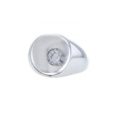 Sortija Mauboussin Transparence en oro blanco,  diamante y cristal de roca