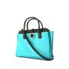 Shopping bag Bulgari in pelle bicolore blu e nera - 00pp thumbnail