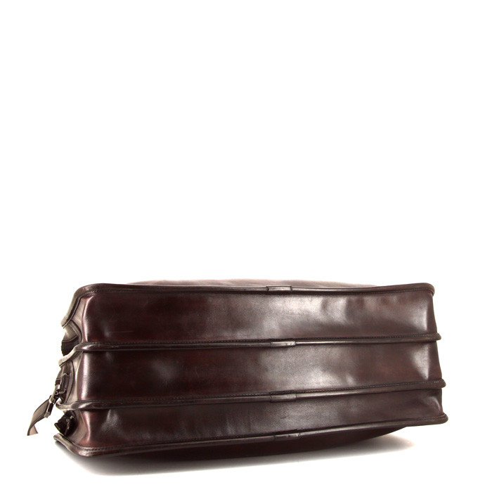 Berluti Deux jours briefcase in brown leather - Detail D5