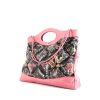 Chanel  31 handbag  in black quilted canvas  and pink leather - 00pp thumbnail