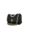 Chanel 19 handbag in black quilted leather - 00pp thumbnail