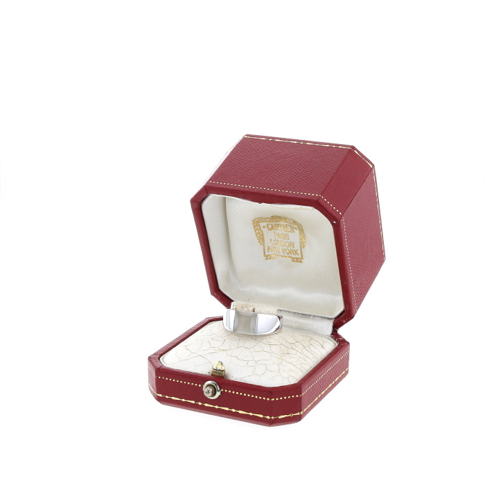 Sortija Cartier Tank en oro blanco y piedra lunar - Detail D2