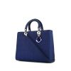 Bolso de mano Dior Lady Dior modelo grande en cuero cannage azul - 00pp thumbnail