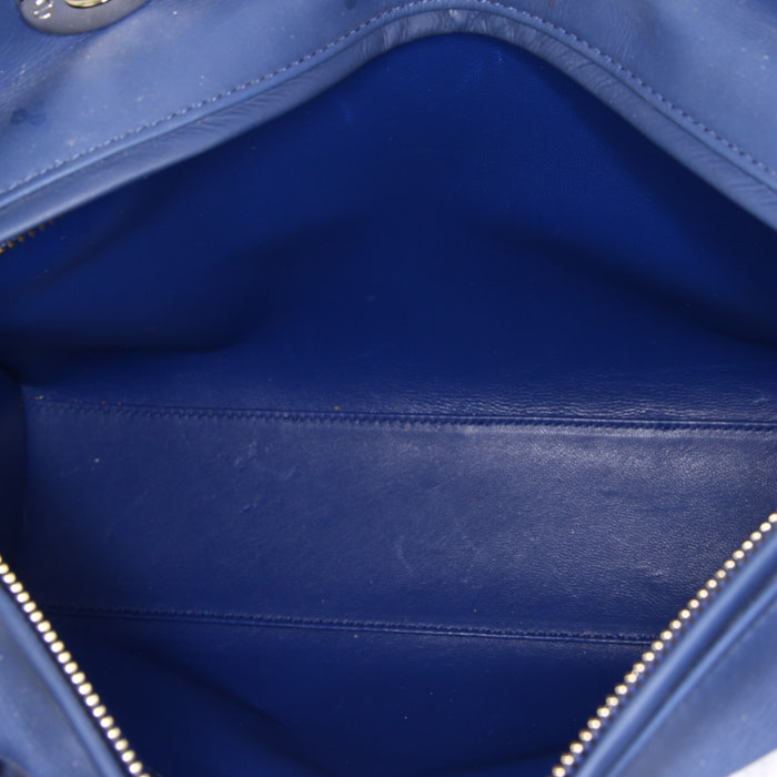 Dior Lady Dior large model handbag in blue leather cannage - Detail D3
