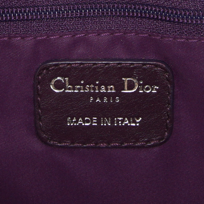 Dior Vintage handbag in purple canvas cannage - Detail D3