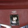Hermes Kelly 32 cm handbag in red H Swift leather and khaki canvas - Detail D4 thumbnail
