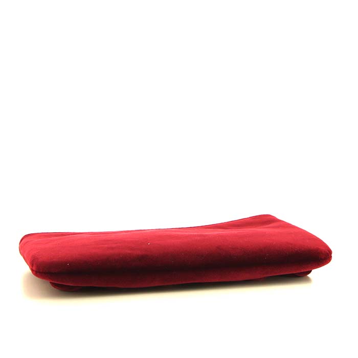 Chanel pouch in red velvet - Detail D4