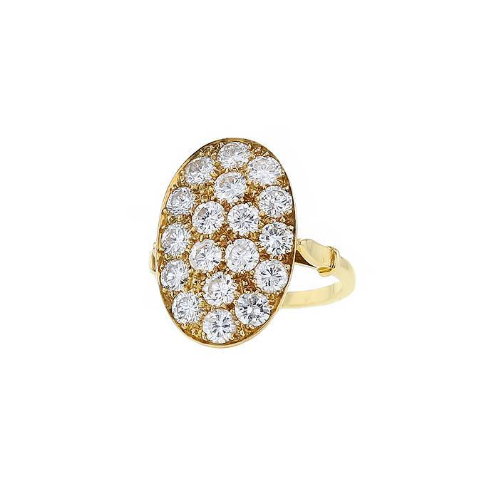 Vintage 1980's ring in yellow gold and diamonds - 00pp