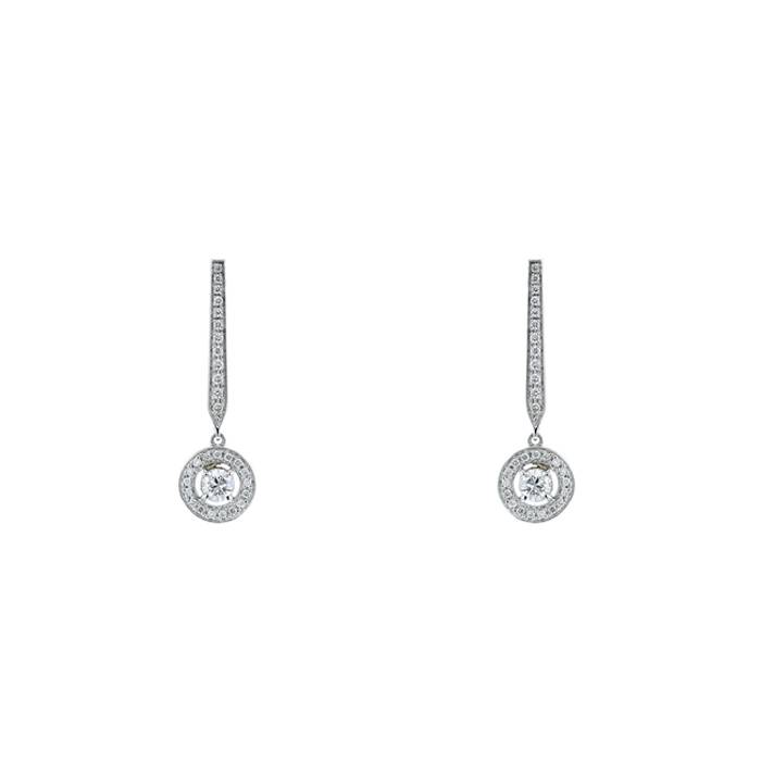 Vintage pendants earrings in white gold and diamonds - 00pp