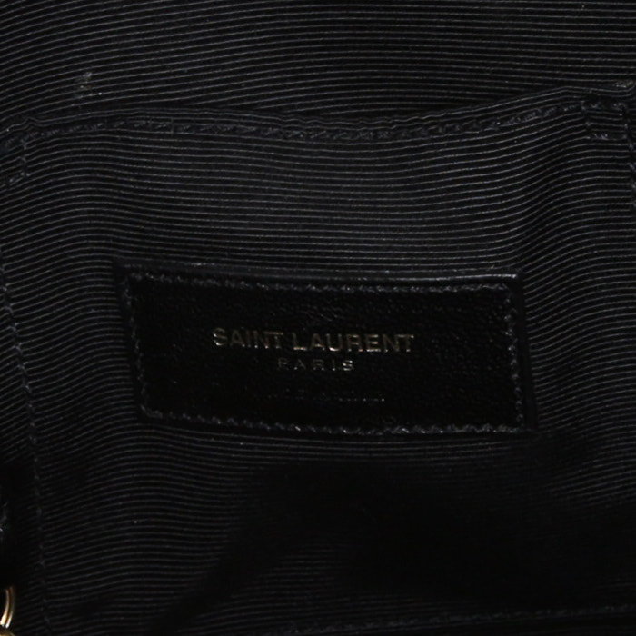 Saint Laurent Sac de jour Nano handbag in black grained leather - Detail D4