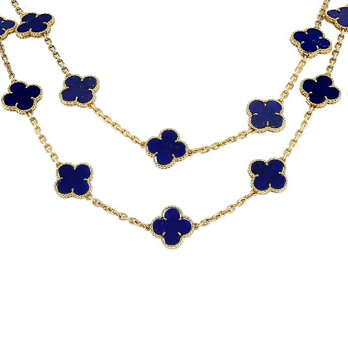 Collana lunga Van Cleef & Arpels Alhambra Vintage in oro giallo e lapislazzuli