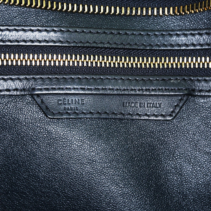 Bolso de mano Celine Luggage en cuero azul - Detail D3
