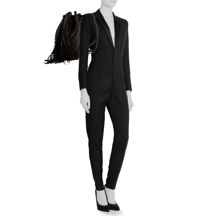 Saint Laurent backpack in black leather - Detail D2