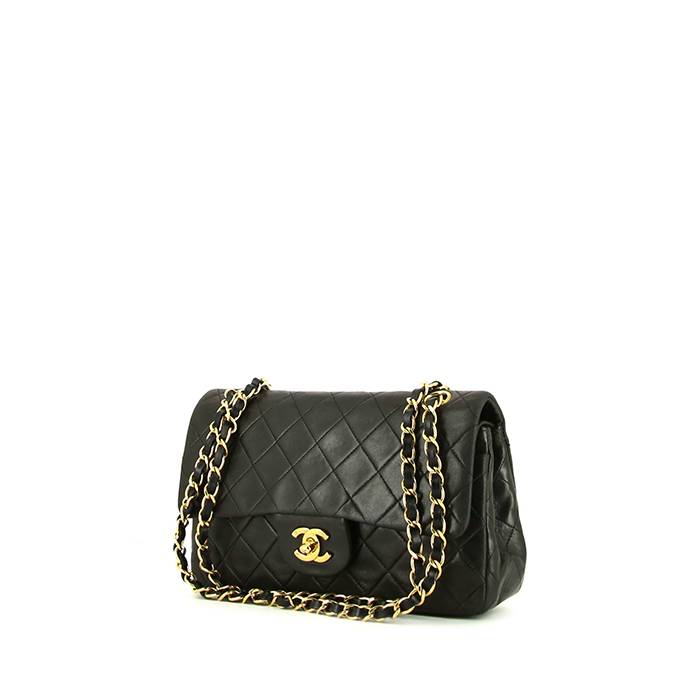 Chanel Timeless small model handbag in black quilted leather - 00pp