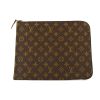 Porta-documentos Louis Vuitton en lona Monogram marrón y cuero marrón - 360 thumbnail