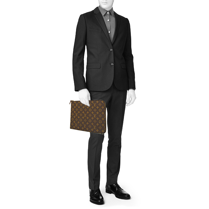 Louis Vuitton briefcase in brown monogram canvas and brown leather - Detail D1