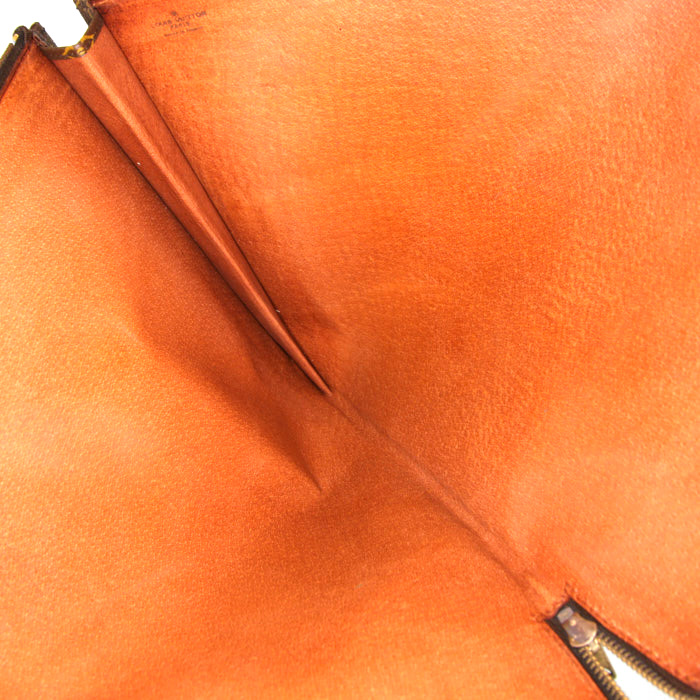 Borsa portadocumenti Louis Vuitton in tela monogram marrone e pelle marrone - Detail D2