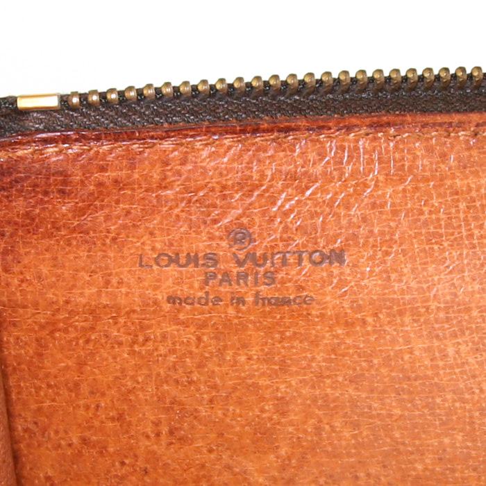 Porta-documentos Louis Vuitton en lona Monogram marrón y cuero marrón - Detail D3