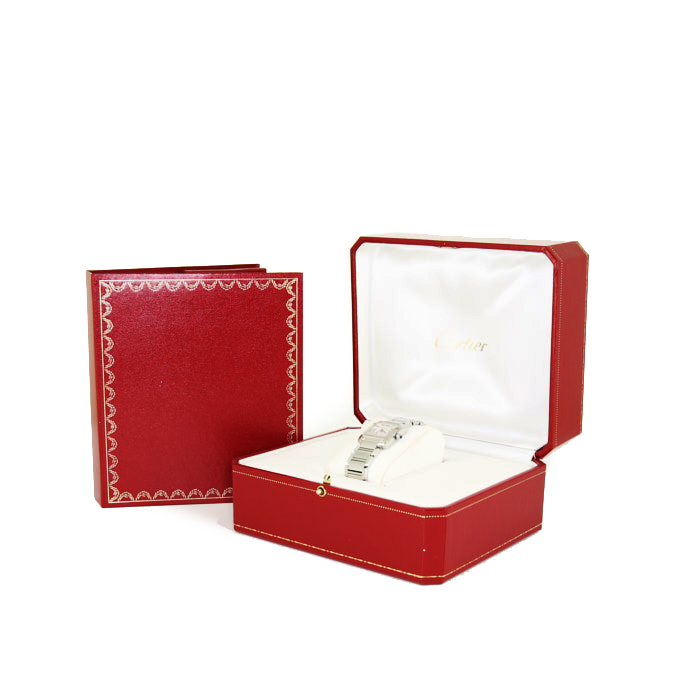 Cartier Tank Française  small model  in stainless steel Ref: Cartier - 2384  Circa 2003 - Detail D2