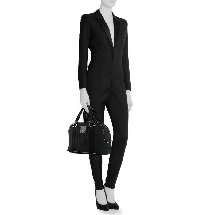 Bolso de fin de semana Chanel en lona negra - Detail D1