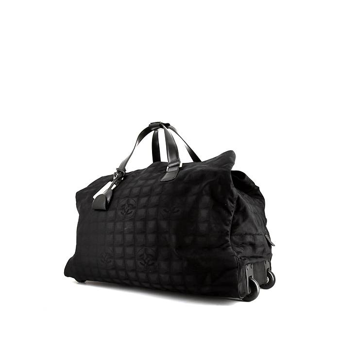 Bolsa de viaje Chanel en lona acolchada negra - 00pp