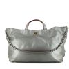 Shopping bag Chanel Grand Shopping in pelle martellata grigio metallizzato - 360 thumbnail