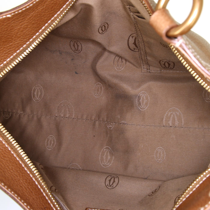 Sac à main Cartier en cuir marron - Detail D2