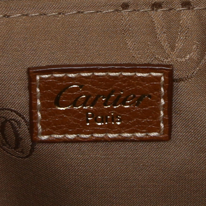 Sac à main Cartier en cuir marron - Detail D3