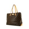 Shopping bag Louis Vuitton Wilshire in tela monogram cerata marrone e pelle naturale - 00pp thumbnail