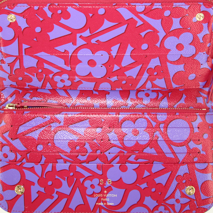 Portafogli Louis Vuitton Clémence in tela monogram marrone - Detail D2