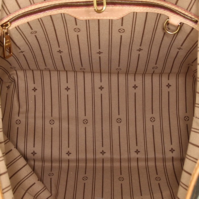 Borsa da spalla o a mano Louis Vuitton Delightful in tela monogram marrone e pelle naturale - Detail D2