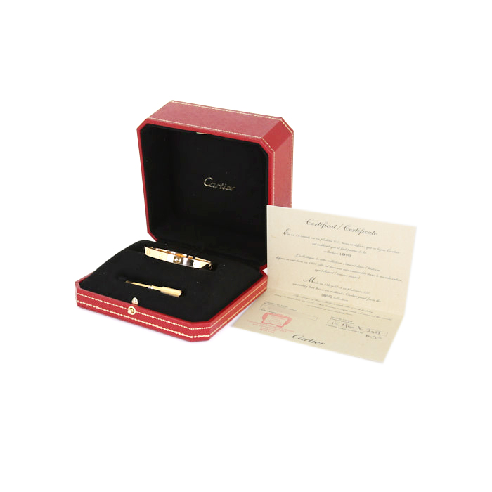 Bracelet Cartier Love en or jaune, taille 17 - Detail D2