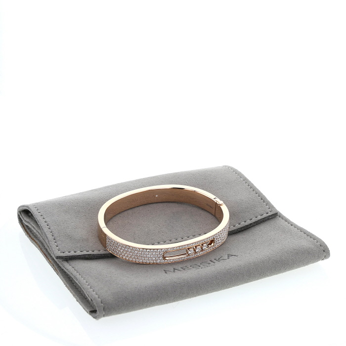 Bracciale Messika Move Joaillerie in oro rosa e diamanti - Detail D2