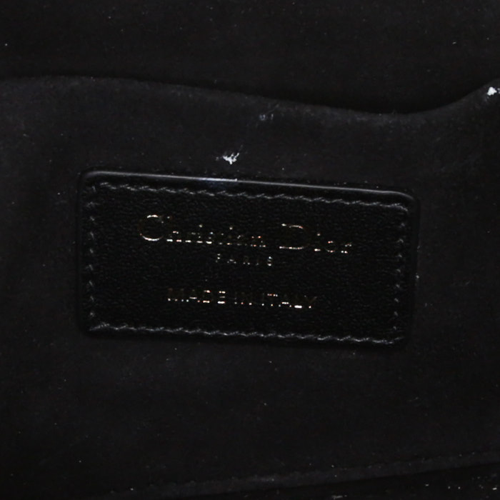 Bolso bandolera Dior Vanity en cuero cannage negro - Detail D4