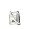 Chanel Boy shoulder bag in silver quilted leather - 00pp thumbnail