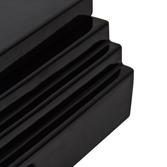 Ettore Sottsass, rare "Y27" lidded box from the Yantra series for Design Centre, in black enameled ceramic, signed, 1969/1979 - Detail D3