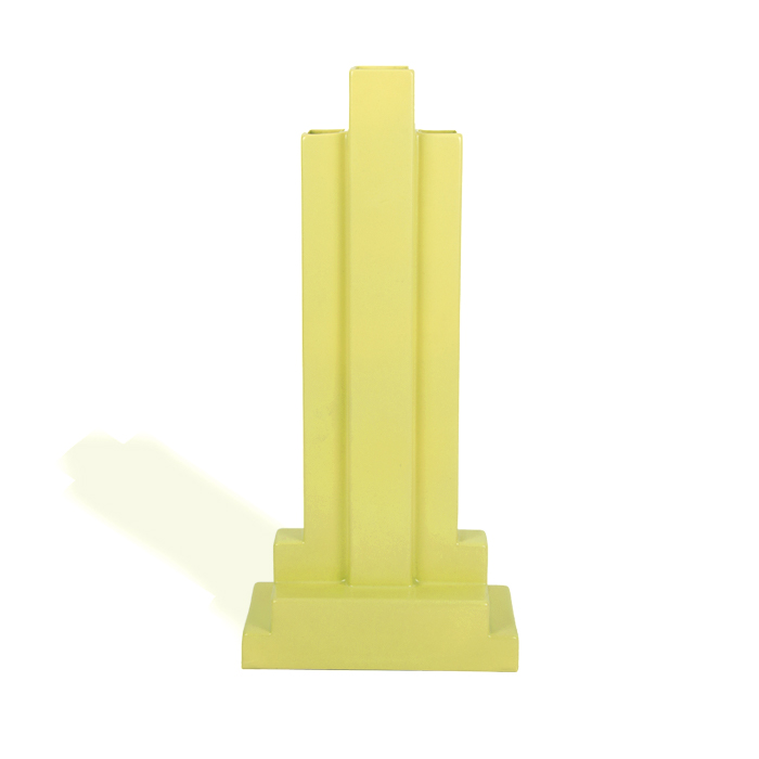 Ettore Sottsass, "Y15" sculpture vase from the Yantra series for Design Center, in green enameled ceramic, signed, designed in 1969, edition of the 1980's - Detail D1
