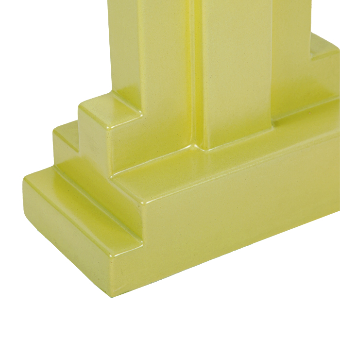 Ettore Sottsass, "Y15" sculpture vase from the Yantra series for Design Center, in green enameled ceramic, signed, designed in 1969, edition of the 1980's - Detail D3