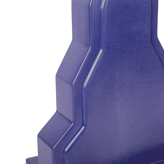 Ettore Sottsass,  "Y23" sculpture vase from the Yantra series for Design Center, in lavender enameled ceramic, signed, designed in 1969, edition of the 1980's - Detail D3