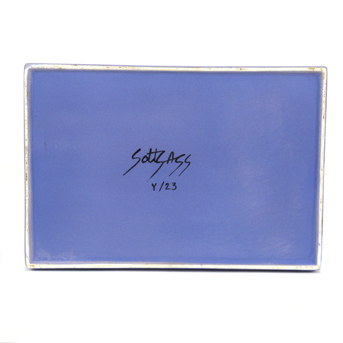 Ettore Sottsass,  "Y23" sculpture vase from the Yantra series for Design Center, in lavender enameled ceramic, signed, designed in 1969, edition of the 1980's - Detail D4