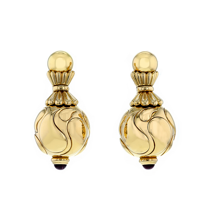Chopard Casmir pendants earrings in yellow gold and tourmaline - 00pp