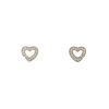 Dinh Van Double coeurs R9 small earrings in pink gold and diamonds - 00pp thumbnail