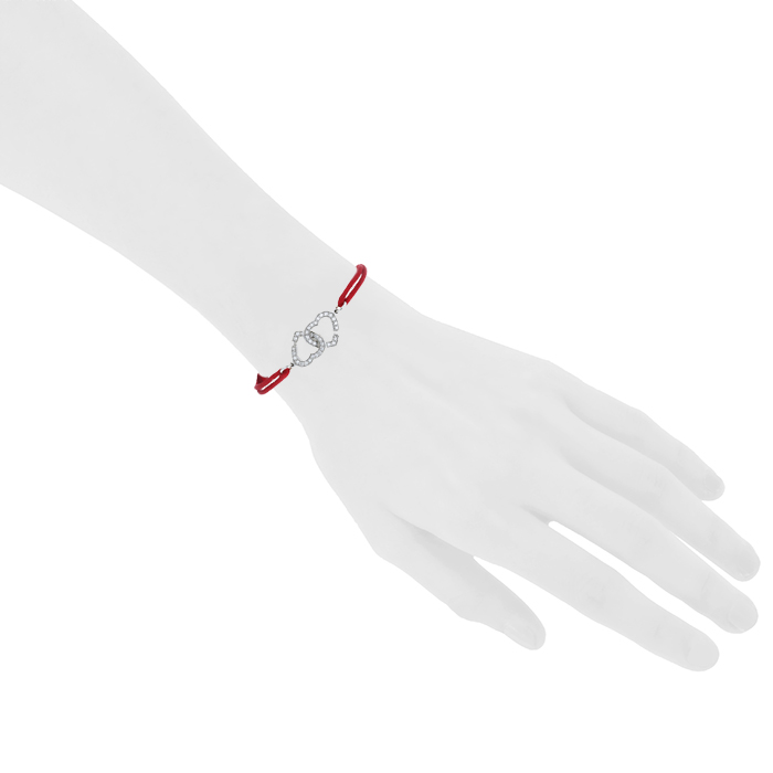 Dinh Van Double coeurs R12 bracelet in white gold and diamonds - Detail D1