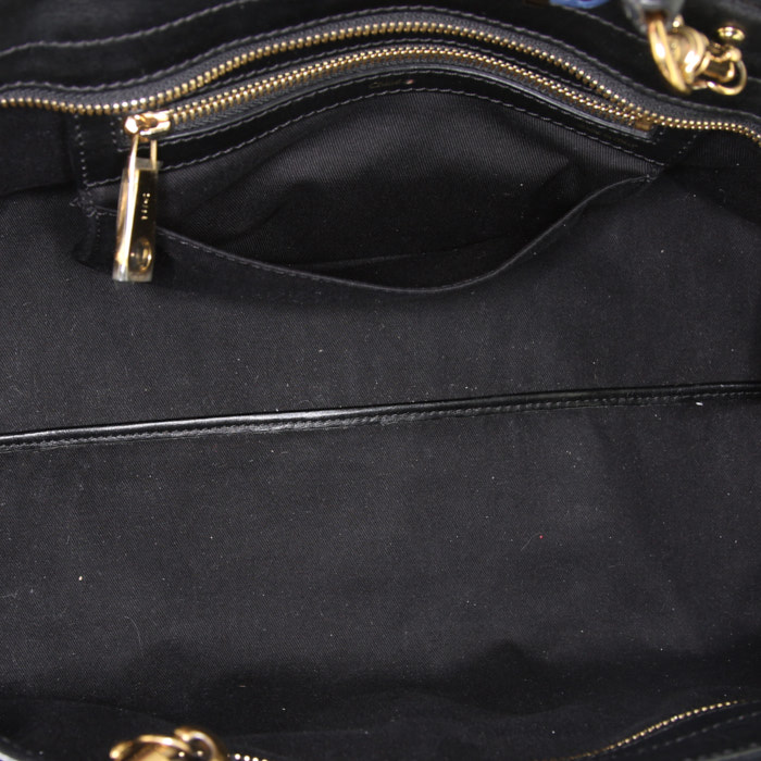 Borsa Chloé Alice in pelle nera e pitone blu - Detail D3