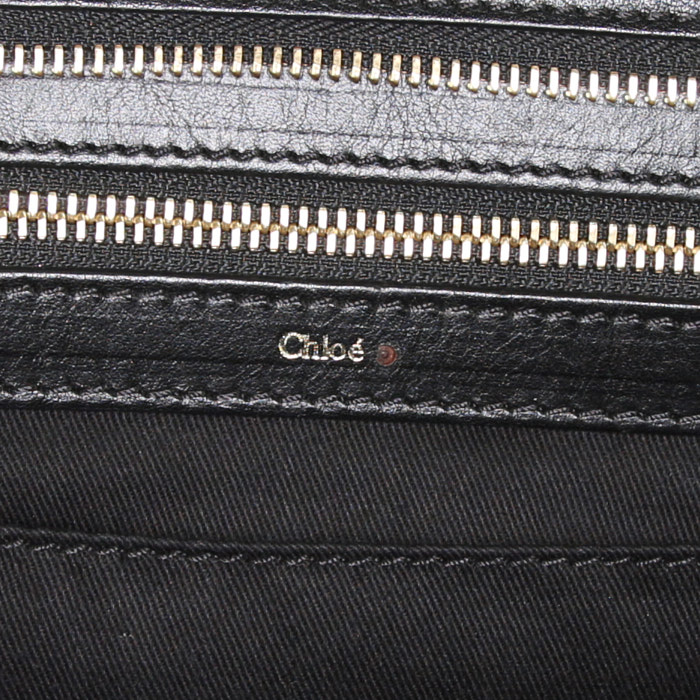 Borsa Chloé Alice in pelle nera e pitone blu - Detail D4