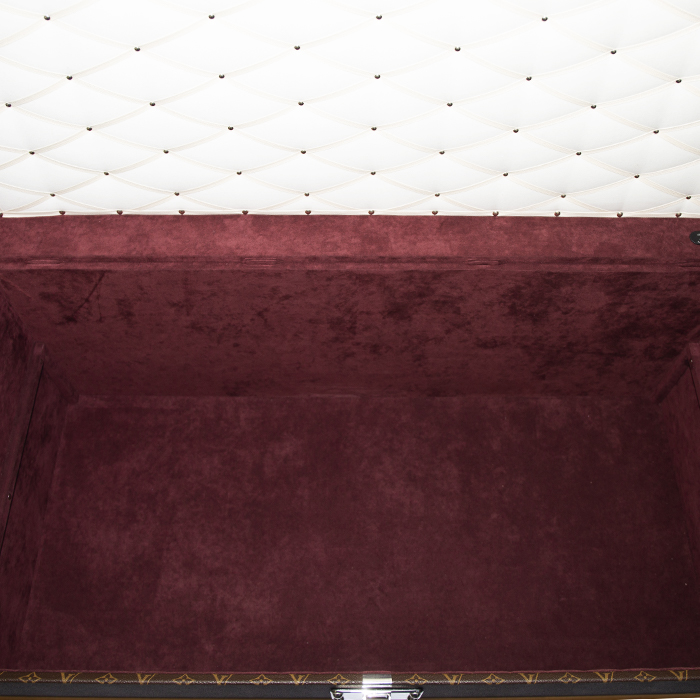 Malle à courrier Louis Vuitton Malle Courrier 110 en toile monogram marron et lozine noire - Detail D3